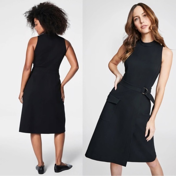 SPANX Dresses & Skirts - SPANX Belted Sleeveless Ponte Cargo Dress